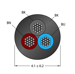 Thumbnail for CABLE3X0.34-XX-PUR-BK-500M/TXL