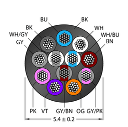 Thumbnail for CABLE12X0.14-XX-PUR-BK-100M/TXL
