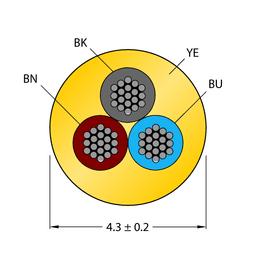 Thumbnail for CABLE3X0.34-XX-PVC-YE-100M/TEY