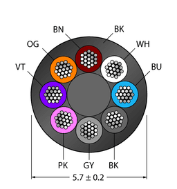 Thumbnail for CABLE8X0.25-XX-PVC-BK-100M/TEL