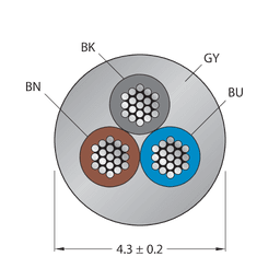 Thumbnail for CABLE3X0.34-XX-PVC-GY-500M/TEG