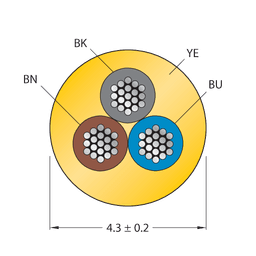 Thumbnail for CABLE3X0.34-XX-PVC-YE-100M/TEY