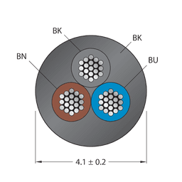 Thumbnail for CABLE3X0.34-XX-PUR-BK-500M/TXL