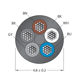Thumbnail for CABLE5X0.34-XX-PUR-BK-100M/TXL