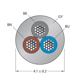 Thumbnail for CABLE3X0.34-XX-PUR-GY-100M/TXG