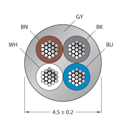 Thumbnail for CABLE4X0.34-XX-PUR-GY-100M/TXG