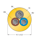CABLE3X0.34-XX-PUR-YE-500M/TXY