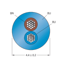 CABLE2X0.50-XX-PVC-BU-500M/TEB