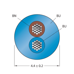 Thumbnail for CABLE2X0.50-XX-PVC-BU-500M/TEB