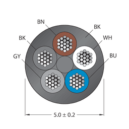 Thumbnail for CABLE5X0.34-XX-PVC-BK-100M/TEL