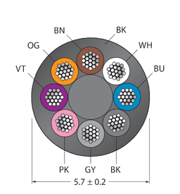 Thumbnail for CABLE8X0.25-XX-PVC-BK-100M/TEL