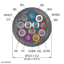 CABLE12X0.14-SH-PVC-BK-100M/TEL