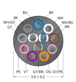Thumbnail for CABLE12X0.14-XX-PVC-BK-100M/TEL