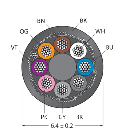 Thumbnail for CABLE8X0.25-SH-PVC-BK-100M/TEL