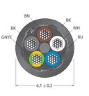 CABLE(4+1)X0.34-SH-PVC-BK-500M/TEL