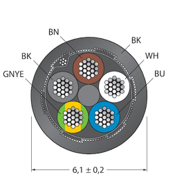 Thumbnail for CABLE(4+1)X0.34-SH-PVC-BK-100M/TEL