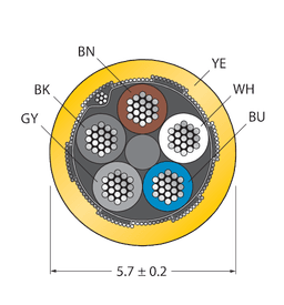 Thumbnail for CABLE5X0.34-SH-PUR-YE-250M/TXY