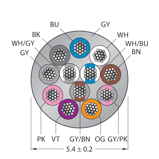 CABLE12X0.14-XX-PUR-GY-500M/TXG