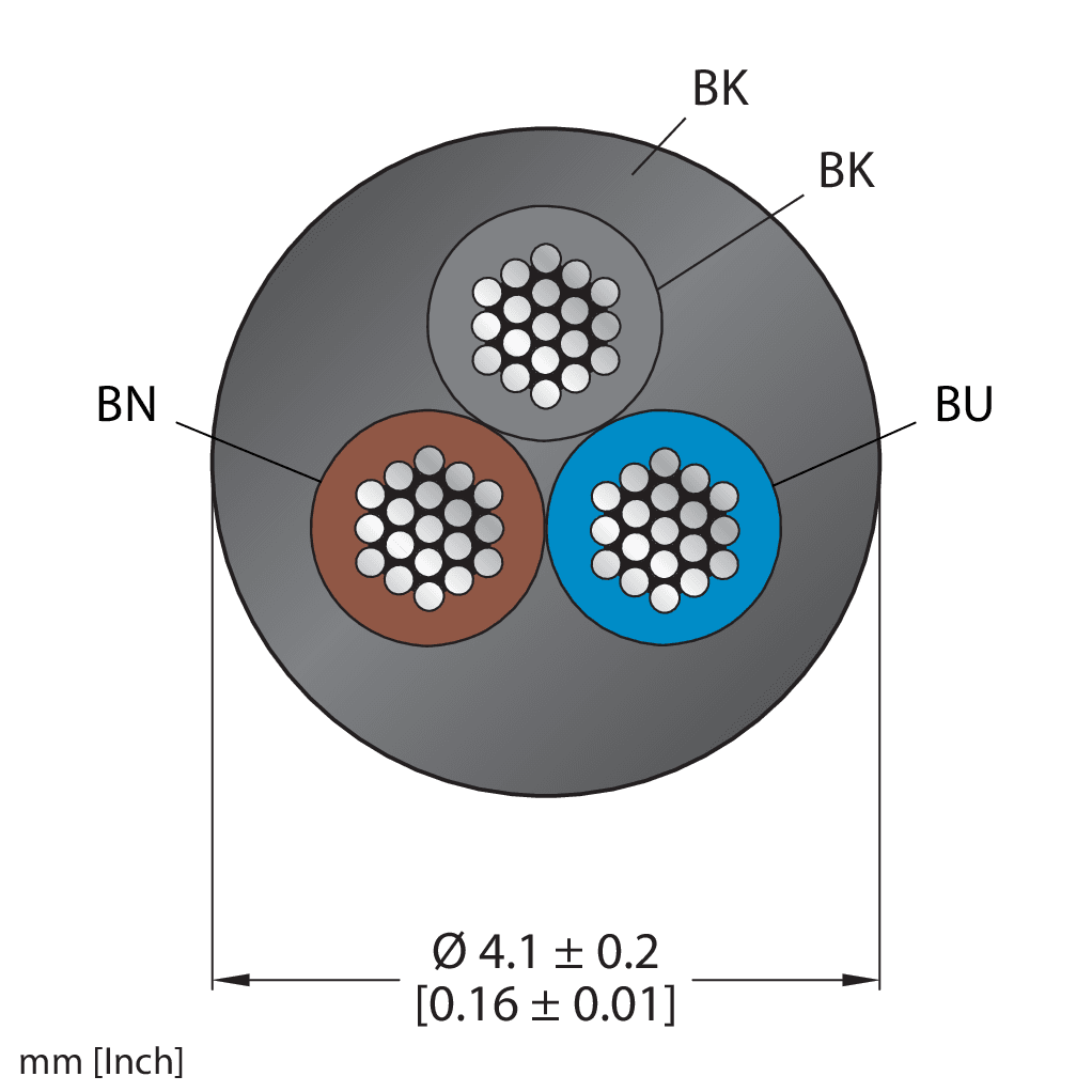 CABLE3X0.34-XX-PUR-BK-500M/TXL