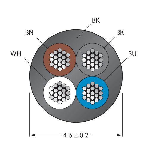 CABLE4X0.34-XX-PVC-BK-100M/TEL