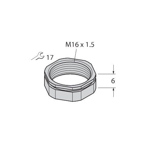 SECHSKANTMUTTER M16X1.5. SW17