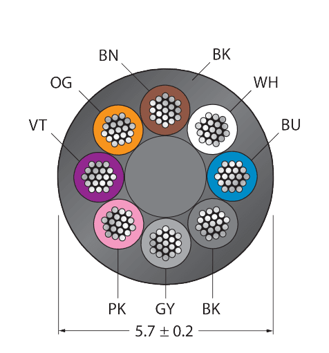CABLE8X0.25-XX-PVC-BK-100M/TEL
