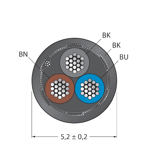 CABLE3X0.34-SH-PUR-BK-100M/TXL