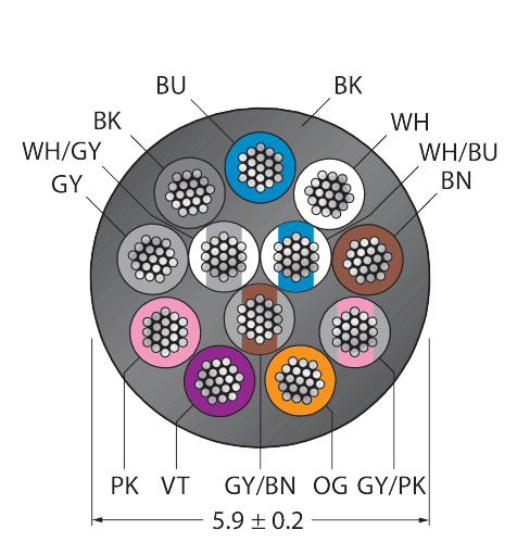 CABLE12X0.14-XX-PVC-BK-100M/TEL