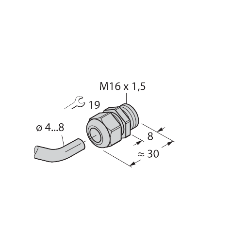 M16X1.5 PVDF CABLE GLAND